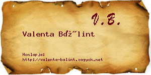Valenta Bálint névjegykártya
